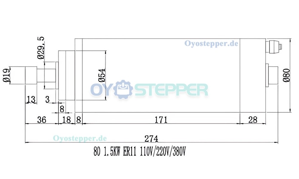 CNC HF-Spindel-Set 1,5kW 110V/220V mit Frequenzumrichter &Oslash;80mm Spindelhalter und 80W K&uuml;hlwasserpumpe